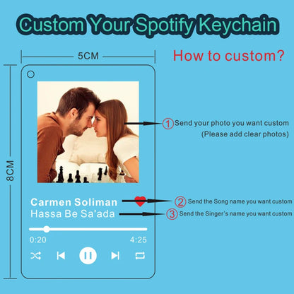 LoveTunes Acrylic Keychain - Personalized Spotify Music & Photo Gift