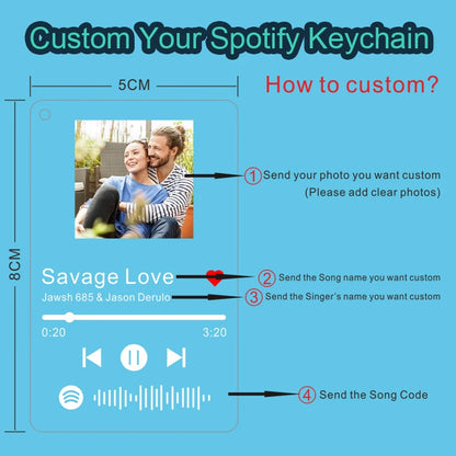 LoveTunes Acrylic Keychain - Personalized Spotify Music & Photo Gift