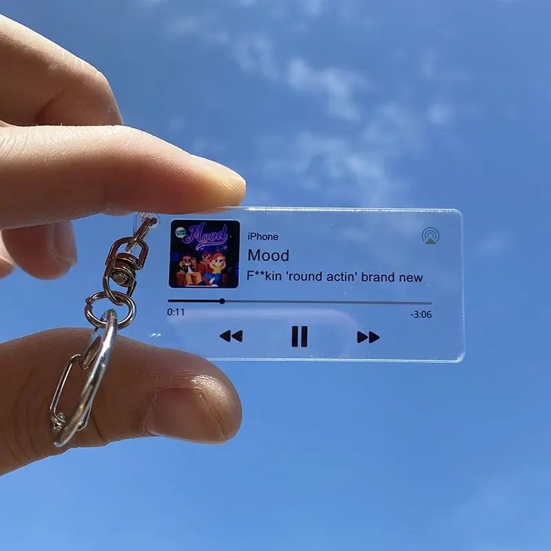 LoveTunes Acrylic Keychain - Personalized Spotify Music & Photo Gift