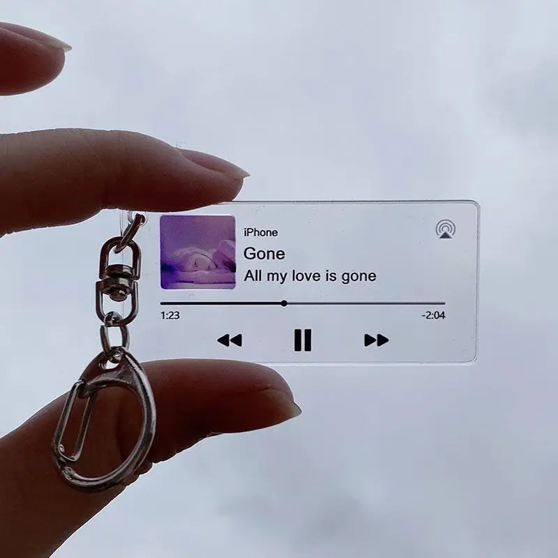 LoveTunes Acrylic Keychain - Personalized Spotify Music & Photo Gift