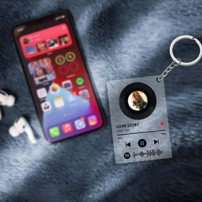 LoveTunes Acrylic Keychain - Personalized Spotify Music & Photo Gift